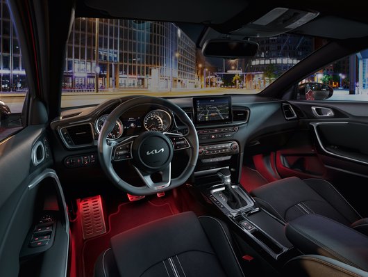 Illuminazione vano piedi a LED, rossa, prima fila (Kia)